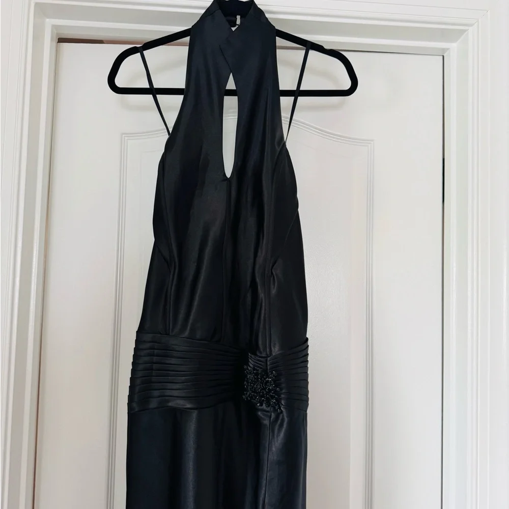 Black Halter Formal Prom Gown - Picture 8 of 12